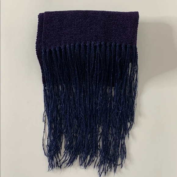 Lush Purple Blue Handwoven Rayon Chenille Scarf Fringe Wrap Winter Fashion Gift - Picture 6 of 6